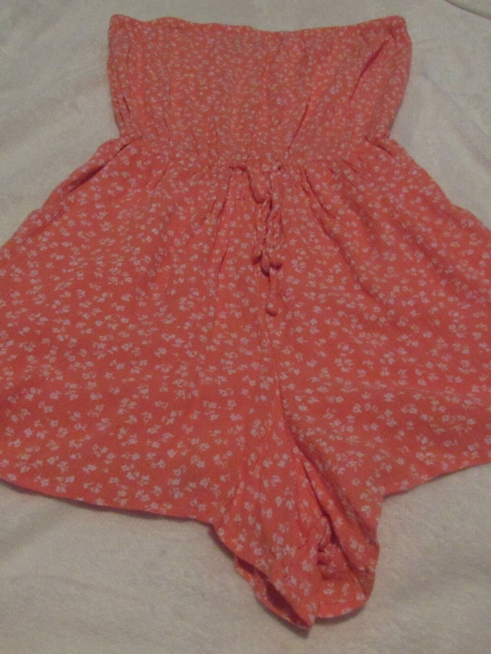 Hollister Coral Strapless Romper Size Small USED